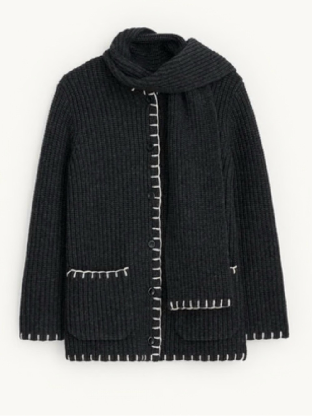 Alex Mill Marylebone Wool Cardigan Sweater Jacket & Matching Scarf Size Medium
